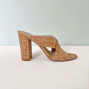 PAIGE Cork High Heel Mules